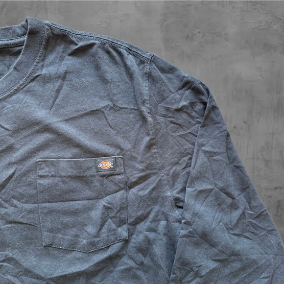 Vintage Dickies Mens Long Sleeve Pocket T Shirt Black XL Basic Workwear Size XL - Picture 3 of 6